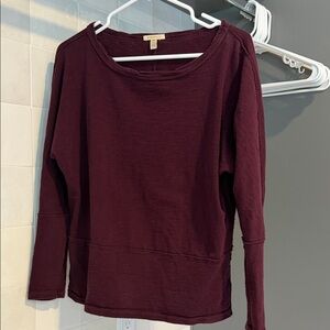 Bordeaux Burgundy Long Sleeve Top